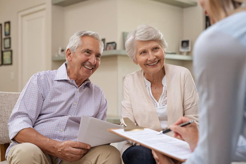 A couple discussing their estate planning